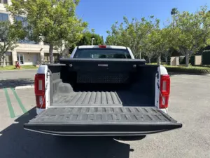 2021 Ford Ranger XL SuperCrew - cargo bed with the tailgate down and the crossbed toolbox fitted